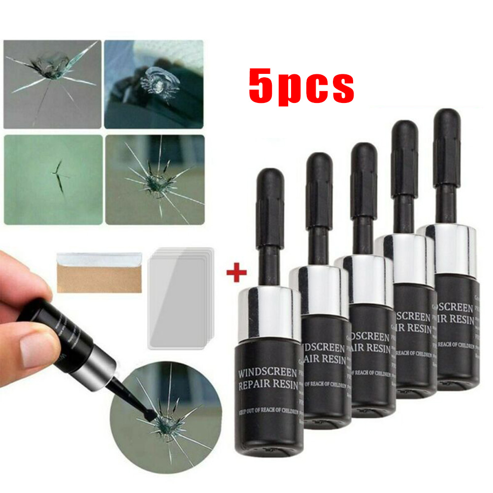 Glass Cleaner Streak - 5PCS กระจกรถยนต์ NANO Repair Fluid กระจกรถยนต์เรซิ่น