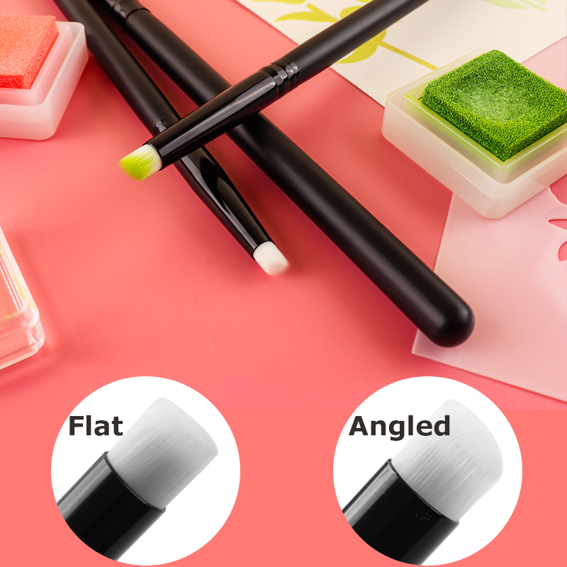 Detailing Brush Set - 3 ชิ้น/เซ็ตแบน/มุมรายละเอียดผสมชุดแปรงสําหรับFineรายละเอียดพื้นที่ภาพวาดหมึกที่ซับซ้อนStencilsการ์ดทํา 2022