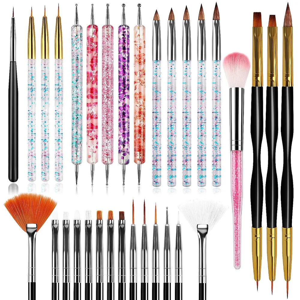 แปรงทำเล็บ 32 ชิ้น, แปรงอะคริล - Detailing Brush Set บทวิจารณ์และราคา