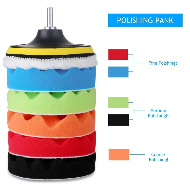 ชุดแผ่นขัดเงารถยนต์ 8 ชิ้น ขนา - Polish Pad Set Buffer บทวิจารณ์และราคา