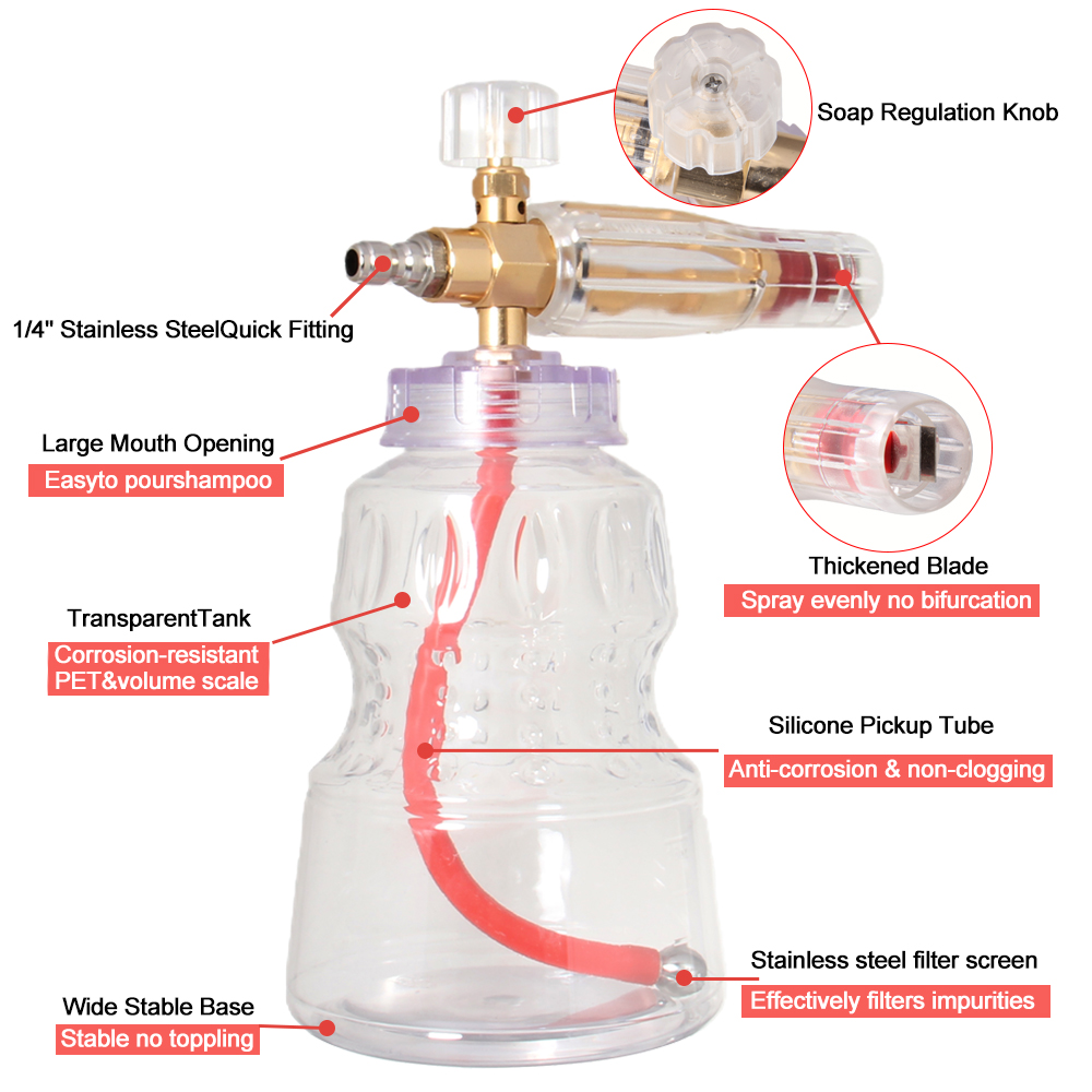 ปืนฉีดโฟมอลูมิเนียมแบบมืออาชีพ - Pressure Washer Foam Gun บทวิจารณ์และราคา